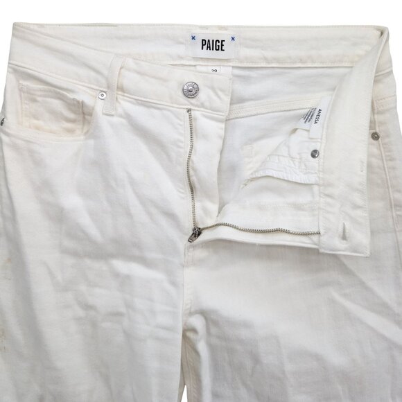 Paige Anessa Wide Leg Jeans Womens White Light Ecru Stretch Denim Size 29 - Picture 6 of 12